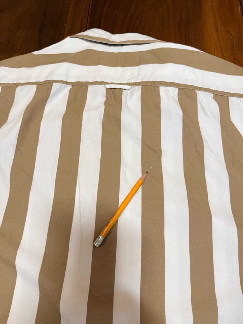 Denim & Flower Brown and White Striped Shirt men’s large cotton - Picture 7 of 10